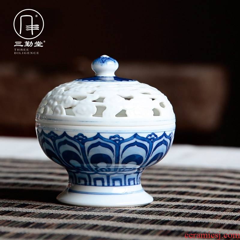 The three frequently aloes ta furnishing articles with hand - made porcelain of jingdezhen ceramic incense buner Buddha incense buner smoked incense buner