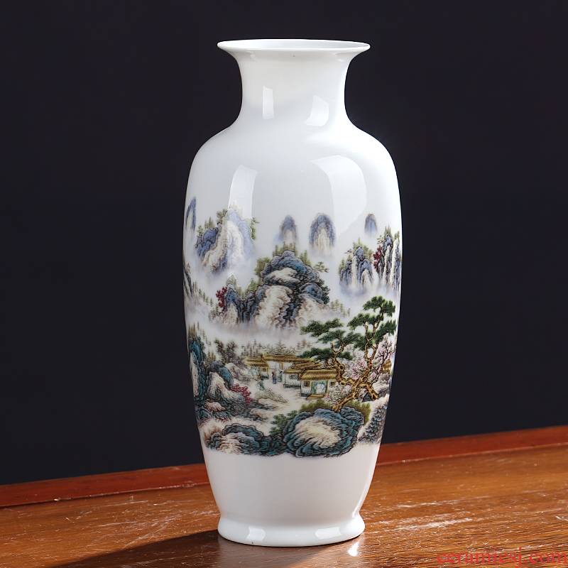 New Chinese style China jingdezhen ceramic vase medium sitting room home decoration flower arranging dried flower crafts