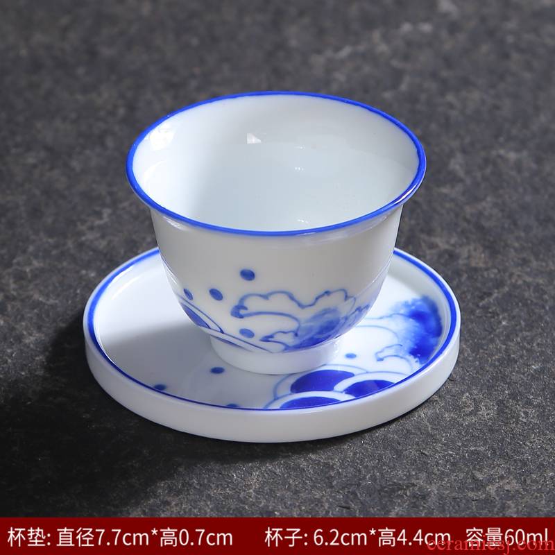 Hand made blue and white porcelain kung fu tea cup single CPU master cup sample tea cup tea sets tea bowl of individual cup