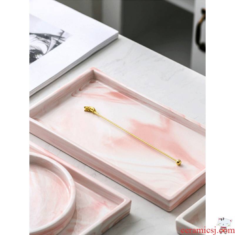 As marble tray was Nordic ins put cup dish of household ceramic sink jewelry is a rectangle
