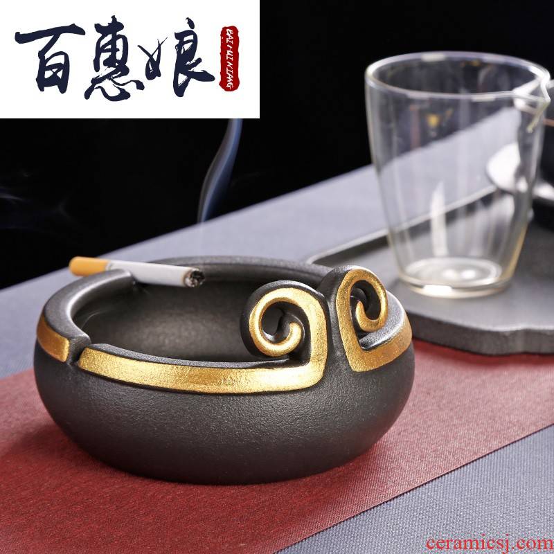 (niang creative Monkey King wu empty hoops ceramic ashtray home sitting room office windproof ash as cans