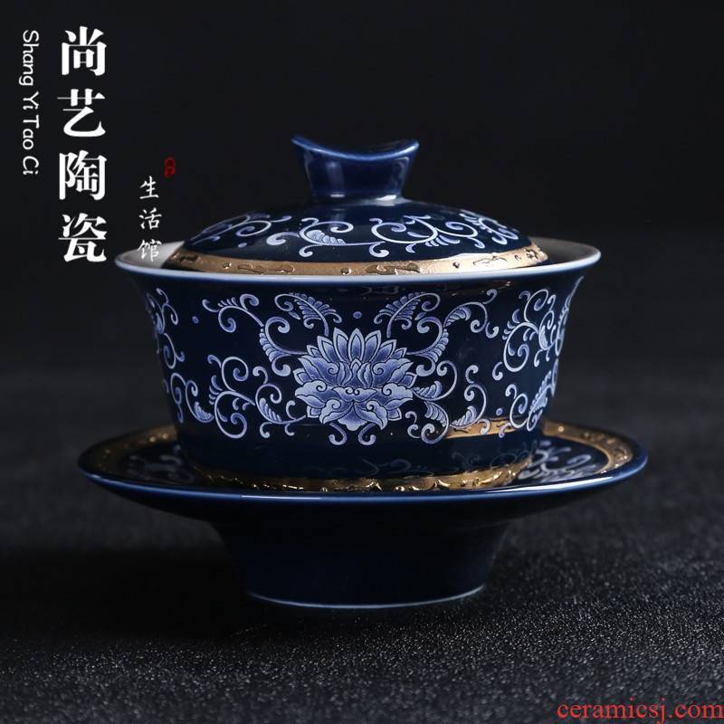 Sterling silver 999 jingdezhen ceramic checking coppering. As three silver colored enamel silver tureen kungfu tureen large cups
