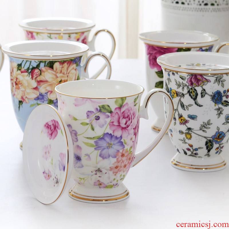 European tangshan ipads porcelain coffee cup creative ceramic keller cup cup milk cup floral cup