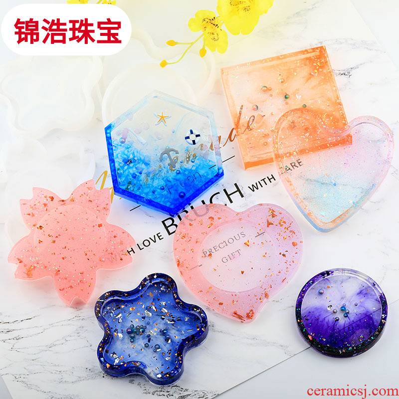 Hipster fang crystal drops of glue coasters silicone mold epoxy resin ab glue pot tap base mold