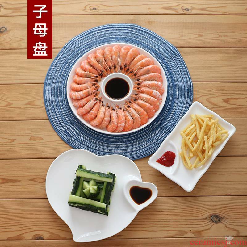 Dumplings plate creative ceramic with vinegar dish dish restaurant red shrimp dish Chinese glaze LIDS, pure color irregular plates