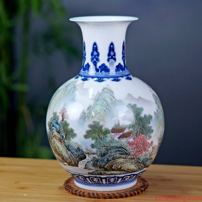 Jingdezhen ceramics masters hand draw landscape living room TV cabinet mesa vase rich ancient frame furnishing articles household act the role ofing is tasted