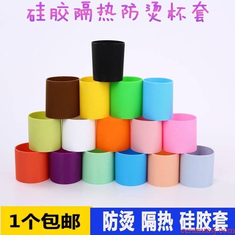 Heat insulation home base of portable vacuum cups milk bottle glass non - slip silicone sets. Thicken the kettle circular