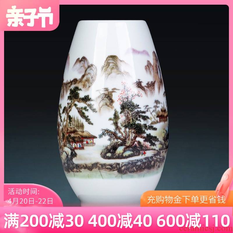 Jingdezhen ceramics floret bottle of dried flowers flower arrangement of Chinese style living room home decoration handicraft furnishing articles table accessories