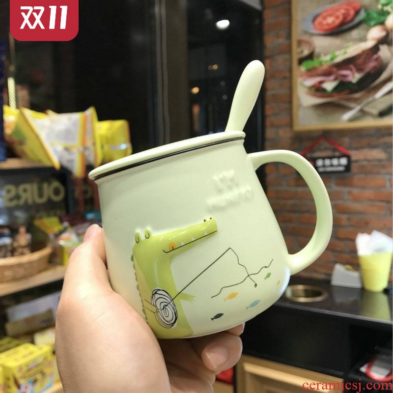 The Children cups of household ceramics with cover drop g cup getting creative lovely Children milk cup with cover L