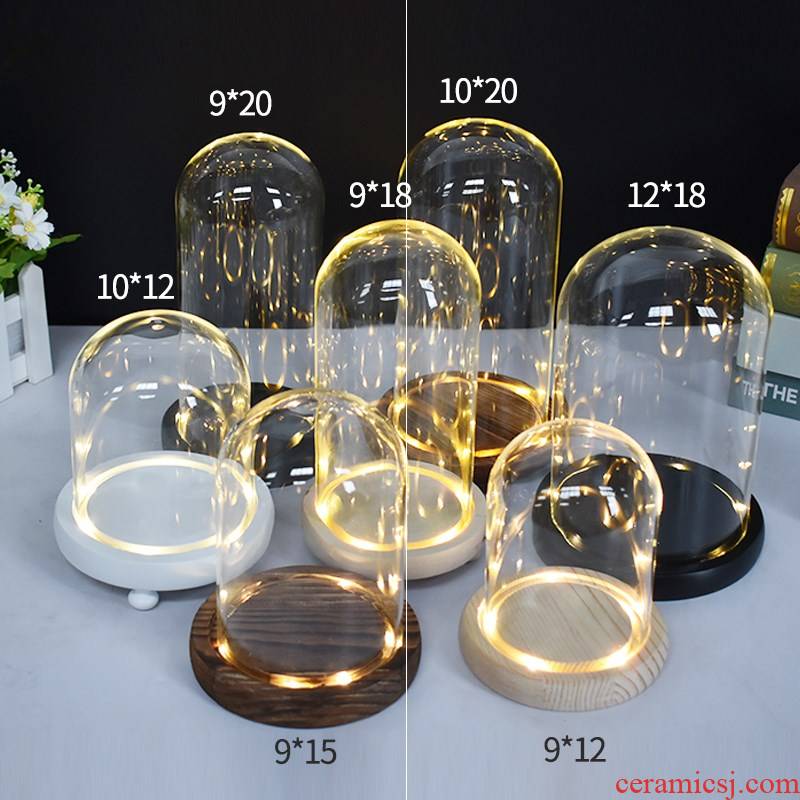 Eternal life flowers glow glass dust cover box soft furnishing articles glass TaoRen accidentally decoration tooling diy manual hand do