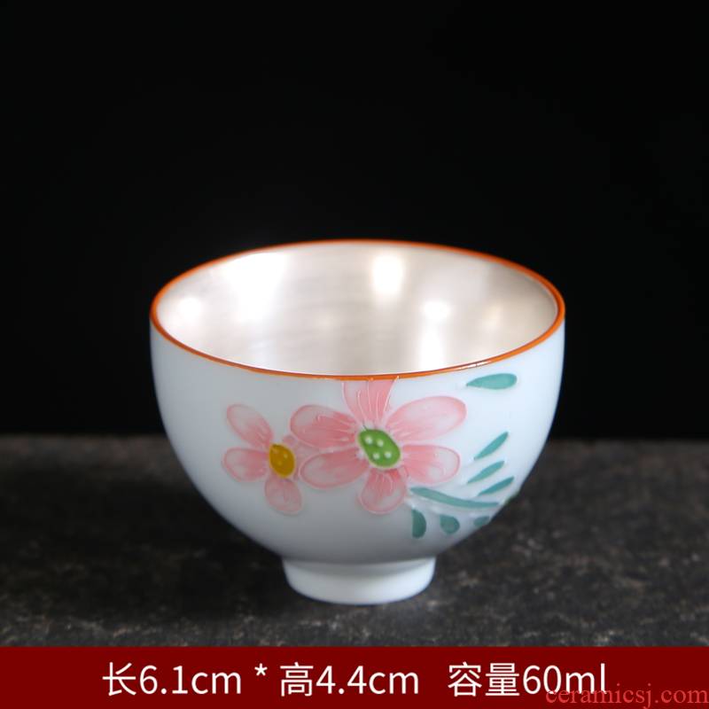 Master hand made blue and white porcelain cup kung fu tea set household ceramic cups white porcelain tea accessories sample tea cup
