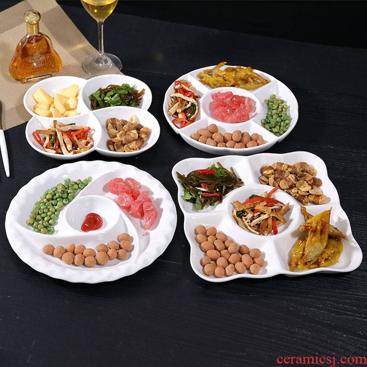 Ceramic creative points, hit a platter plate white household braised food plate dry fruit tray hotel tableware