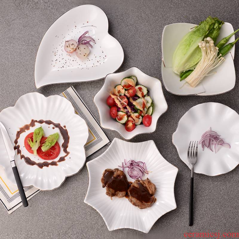 Pure white creative up phnom penh hotel tableware ceramic dish dish dish plates plate snack dish soup bowl of fruit salad bowl