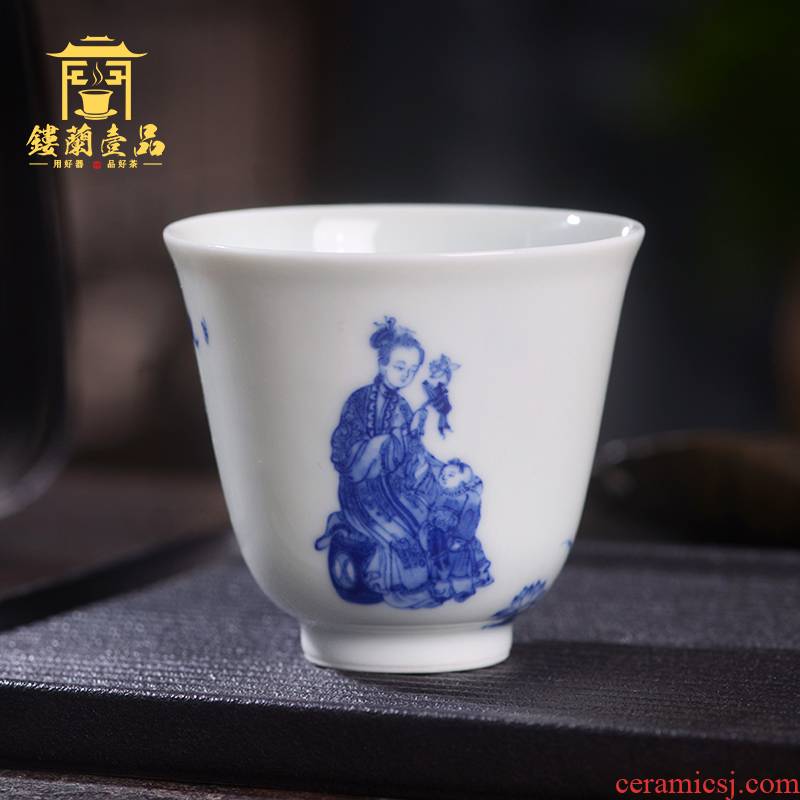 Rinchen Hualien art home birth of master cup of jingdezhen ceramic hand - made single CPU kung fu tea set personal tea cup