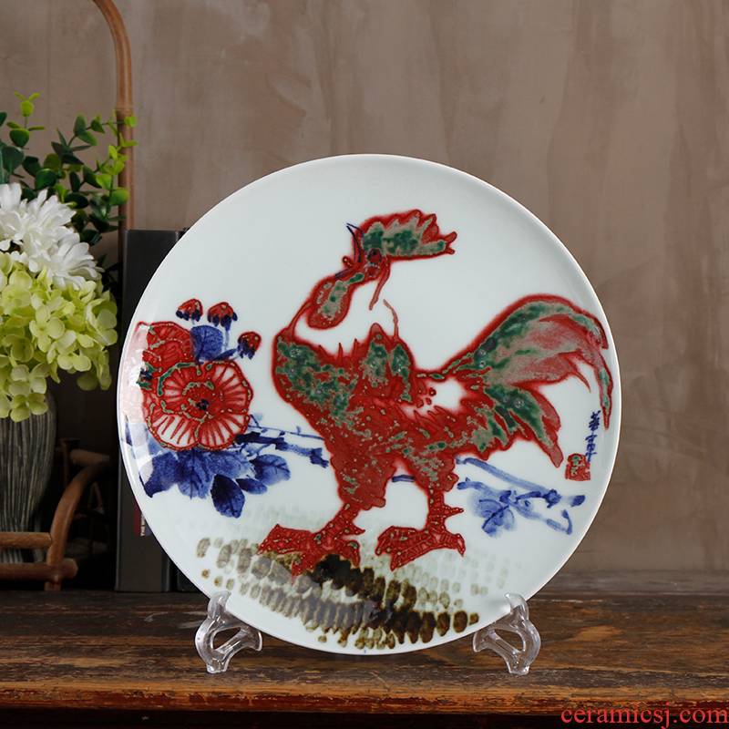Jingdezhen porcelain gifts home hand - made decorative plate of ITO RaoHuaJun ceramics decoration plate hand - made the master works