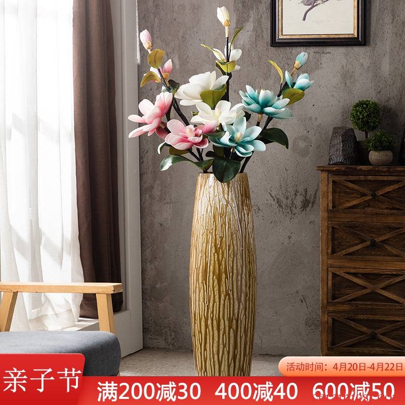 American ground vase furnishing articles large ceramic decorative flower arranging dried flowers of I sitting room sofa beside the porch restoring ancient ways