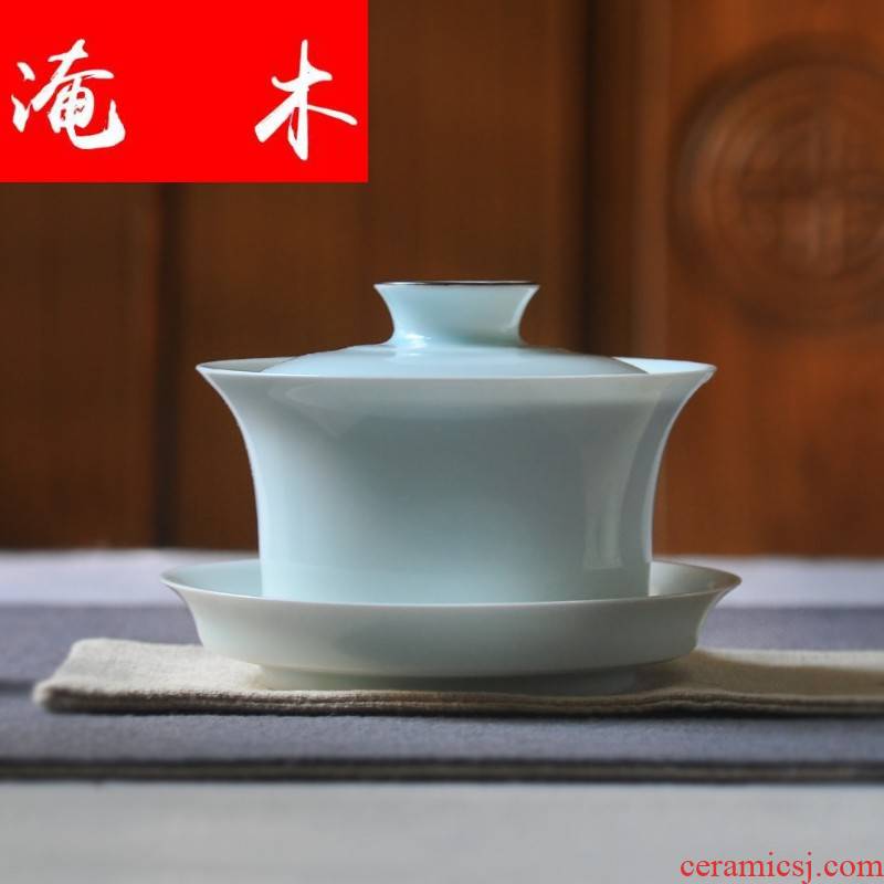 Submerged wood, mud - all hand celadon large ceramic kung fu tea cups white porcelain three bowls of jingdezhen sample tea cup