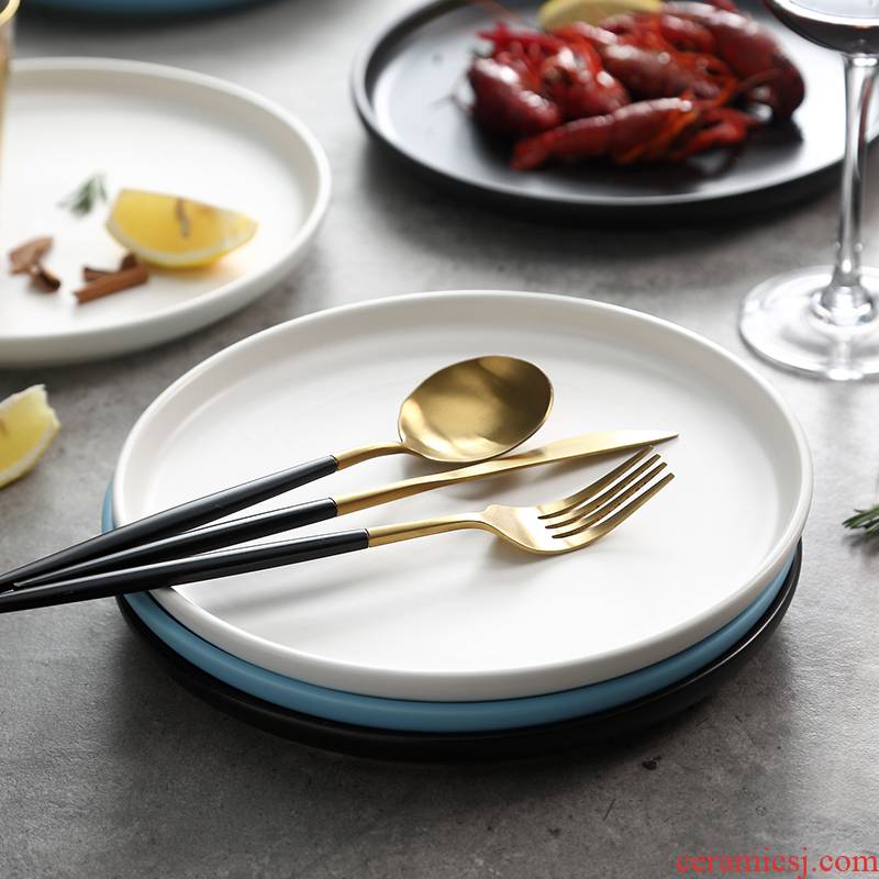 Western food dish creative household ceramic dish restaurant breakfast tray plates plate steak with SaPan FanPan