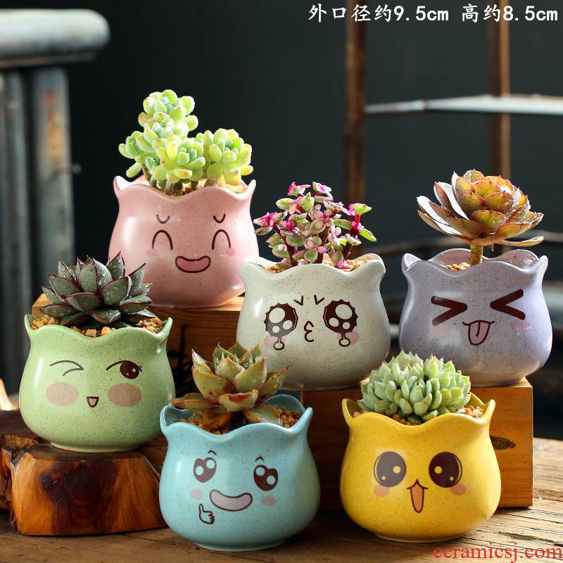 More coarse pottery flowerpot ceramic More meat the plants burn creative size diameter contracted element restoring ancient ways