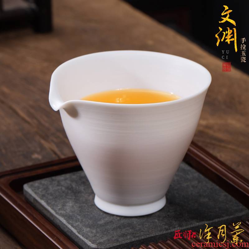 The Master artisan fairy Xu Yuelan dehua suet jade white porcelain ceramic fair keller household pure manual points tea tea