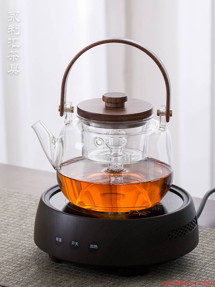 Public remit boiling tea machine electricity TaoLu single pot of glass teapot with steaming kettle high - temperature cooking amphibious