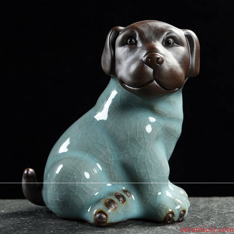 Furnishing articles lucky feng shui and prosperous wealth zodiac mascot in the year of dog dog ceramics town curtilage sitting room TV ark, home decoration