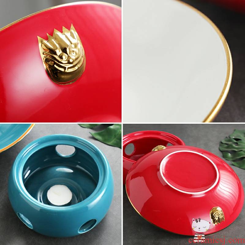 Rich treasure the features dry cooker alcohol stove ceramic plate heat insulation plate fish dish