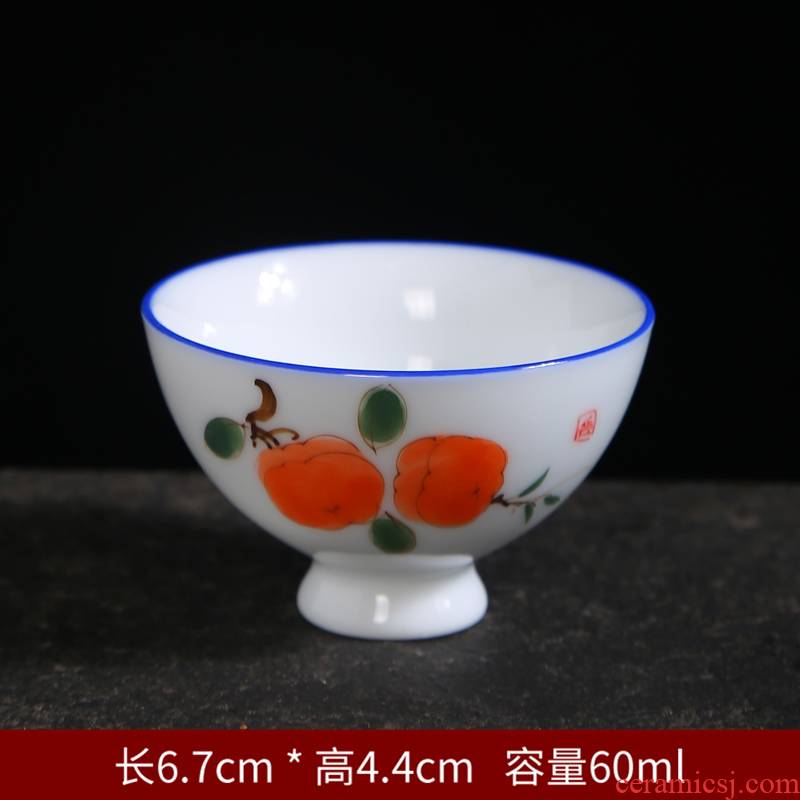 Hand made blue and white porcelain ceramic cups kung fu noggin single CPU personal perfectly playable cup tea cup, retro tea master