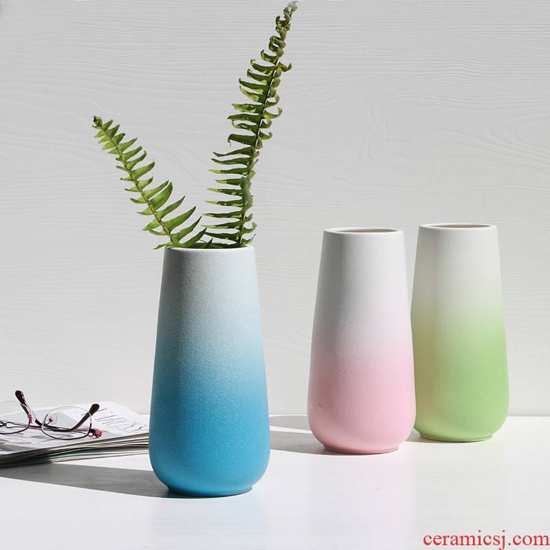 I and contracted INS fashion wind expressions using wide ceramic vase American country matte enrolled gradient ceramic furnishing articles