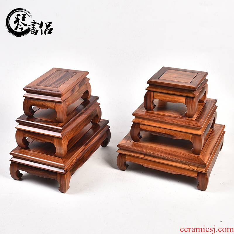 To send Pianology substitutes rosewood carving here the handicraft furnishing articles of Buddha stone base vase bonsai base solid wood