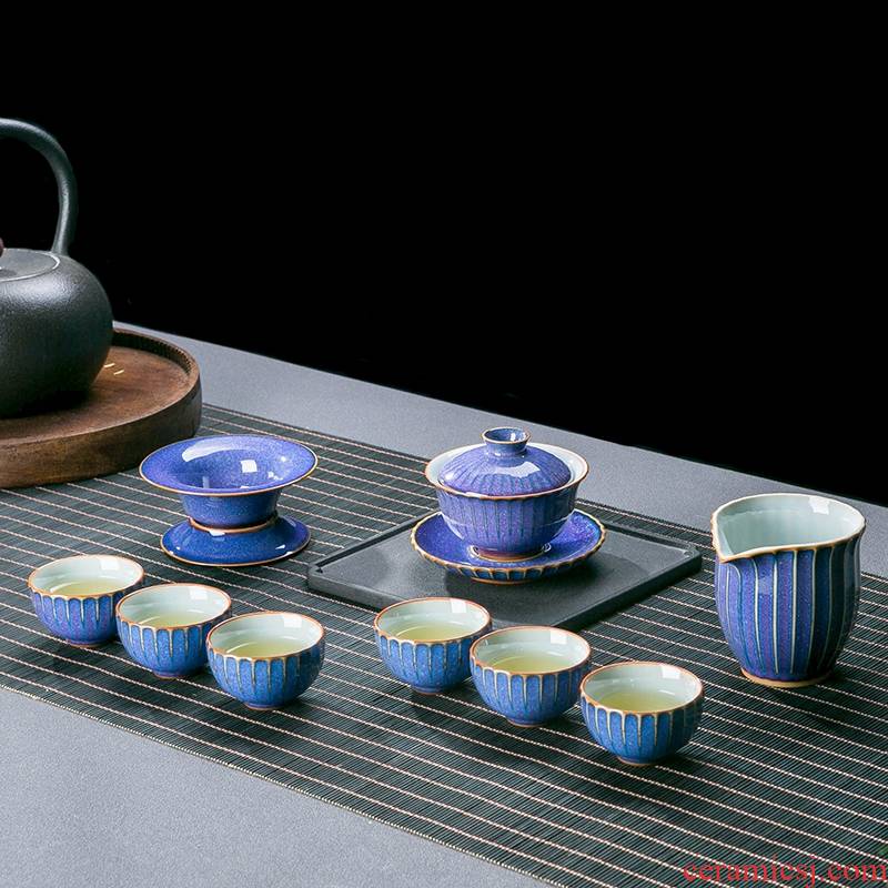 Make tea tea red glaze, suit for household of Chinese style office receives a visitor kung fu tea set up with jingdezhen ceramics