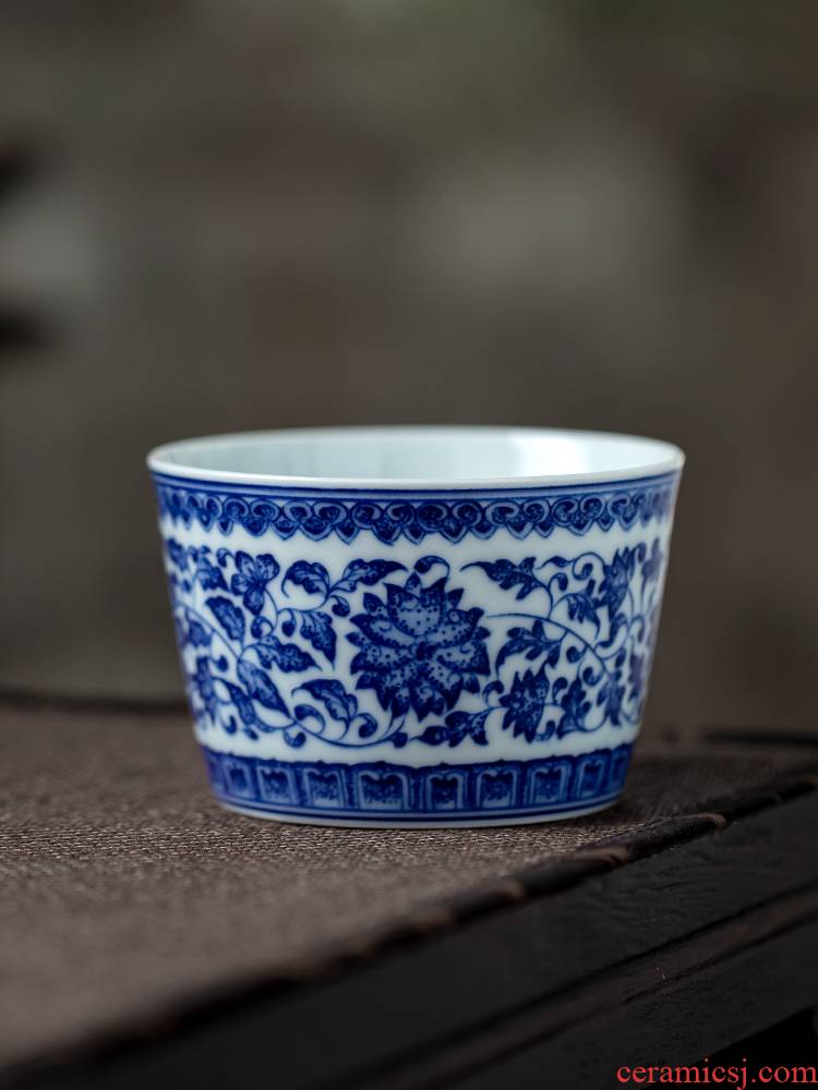 Some workers bound branch lotus master of jingdezhen ceramic flower pot cup kung fu tea set special single cup small bowl tea cups
