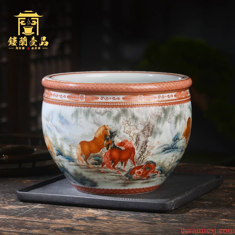 Jane don spill pastel figure 8 all hand washing water jar jingdezhen ceramics tea accessories decorative furnishing articles