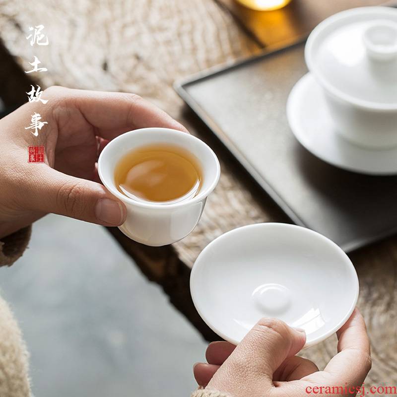 Jingdezhen ceramic cup mat creative sweet white saucer blowout hot insulation cup household kung fu tea tea accessories