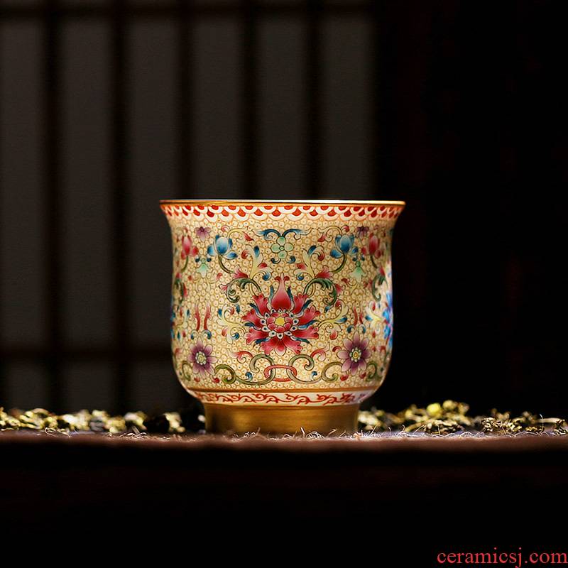 Jingdezhen hand - made ceramics from pastel personal pu 'er tea kungfu small cup tea cup