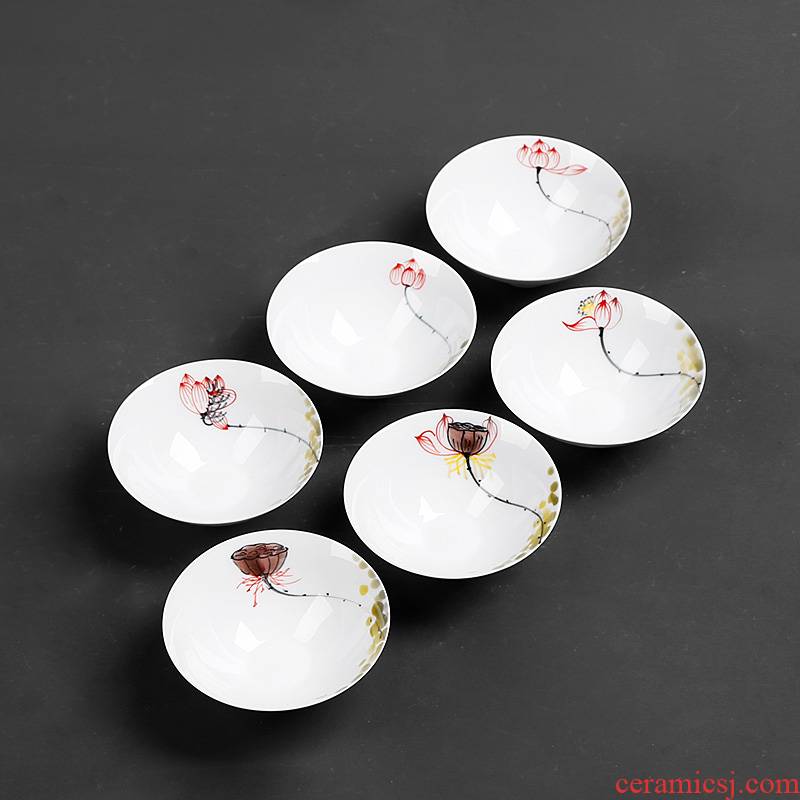 Jingdezhen hand - made hat to single sample tea cup cup cup kung fu masters cup but small cup household ceramics 6 pack