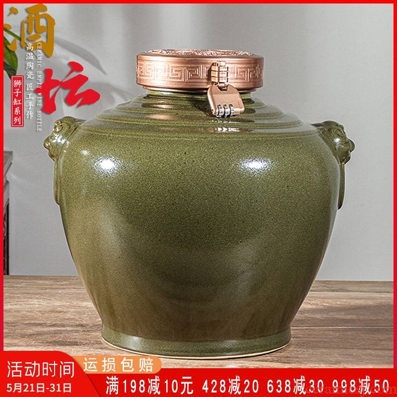 Jingdezhen ceramic mercifully wine jars home 20 jins put sealing liquor cylinder archaize wind wine bottle of aged wine