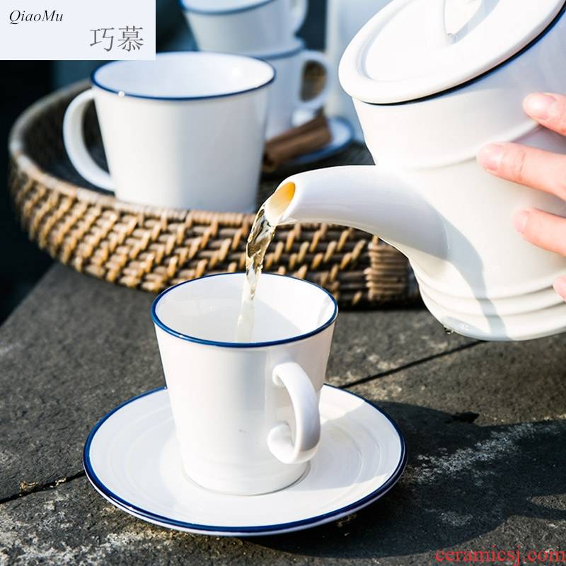 Qiao mu creative cool tea pot kettle pot keller cup household ceramic cup coffee cup