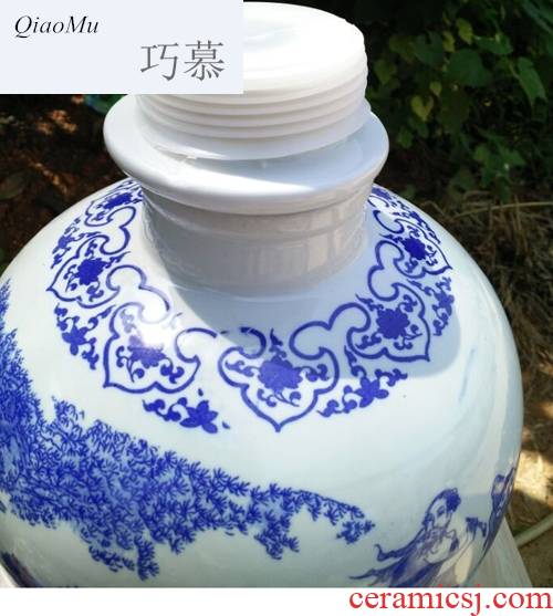 Qiao mu 50 kg 20 jins 30 jins with jingdezhen ceramic jar expressions using mercifully it wine bottle hip flask with the tap