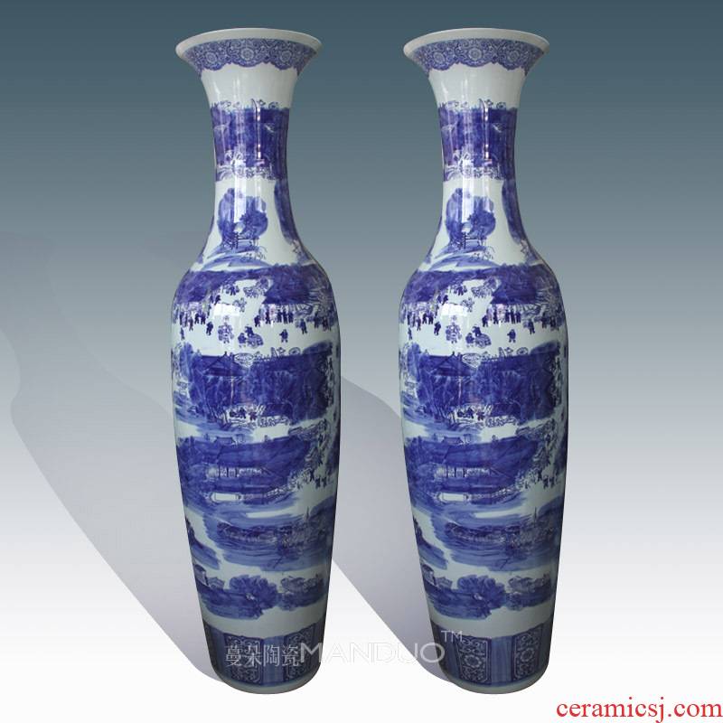 Jingdezhen porcelain of large vase qingming scroll companies opening taking place cultural gifts