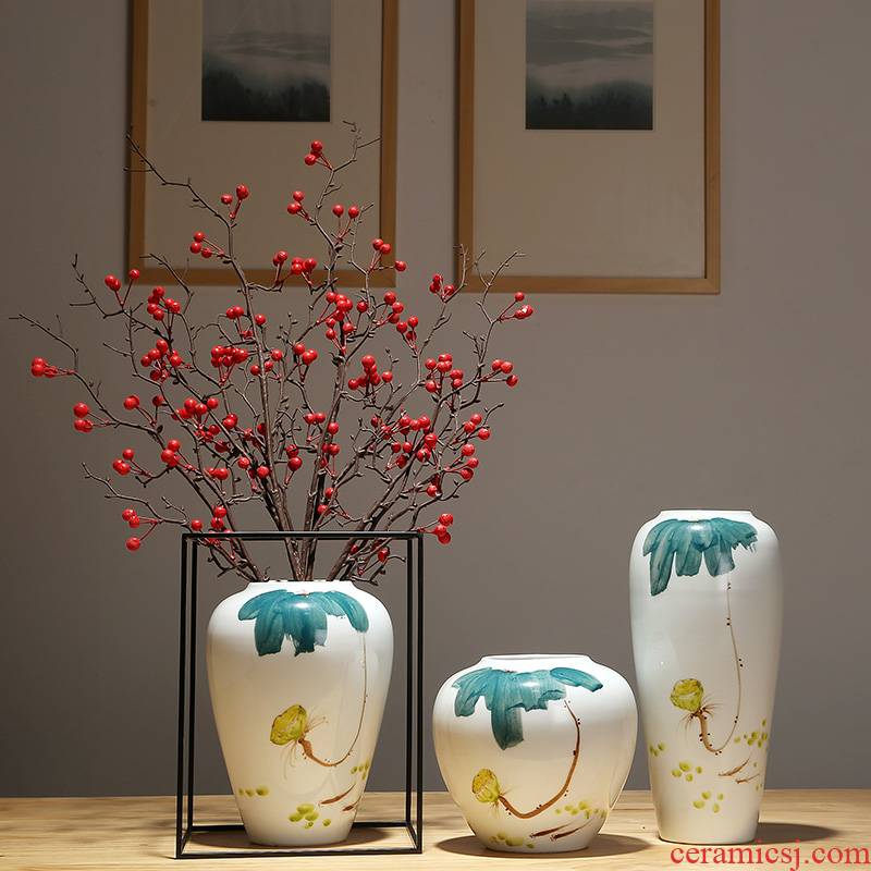 Jingdezhen ceramics by hand vase furnishing articles of modern home sitting room porch flower arrangement between example adornment ornament