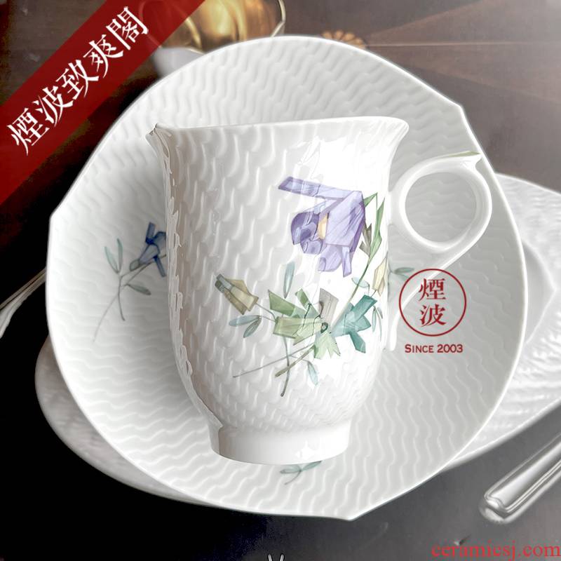 German MEISSEN porcelain mason magic wave series of coloured drawing or pattern flower coffee cups and saucers