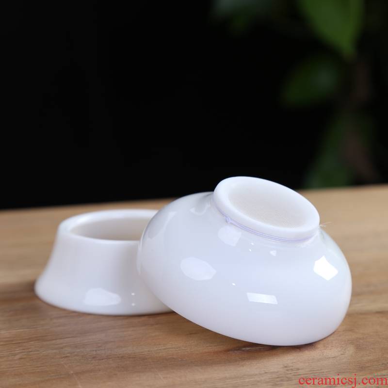 Qiao mu tea filter white porcelain tea set spare parts) dehua ceramic kung fu tea tea filter is good