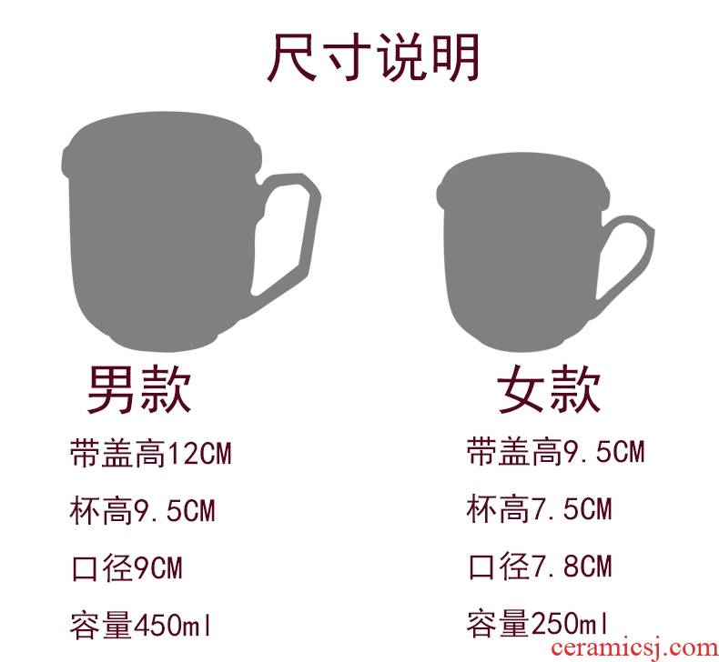 Qiao mu CMK jingdezhen pure hand - made ceramic cups with cover filter glass cup and ms office cup