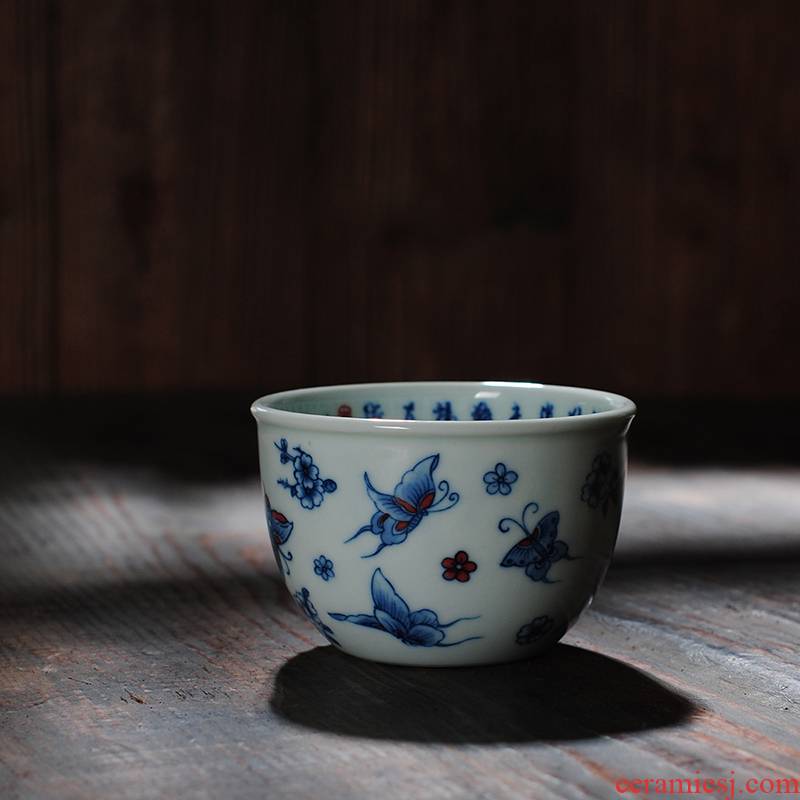 【 5.25 】 jingdezhen pure manual hand - made maintain within recent cylinder cup calligraphy