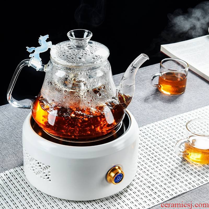 Qiao mu tea set electric heating steam boiling tea glass TaoLu boiled tea, black tea pu - erh tea, white tea teapot suits for