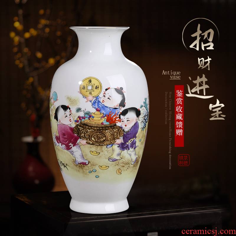 Jingdezhen maxim ceramic vase furnishing articles of Chinese style home sitting room the bedroom TV ark, flower arranging porch is decorated
