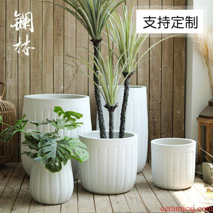 Nordic wabi-sabi contracted flowerpot coarse some ceramic porcelain pot modern green plant basin of flower arrangement sitting room place vase