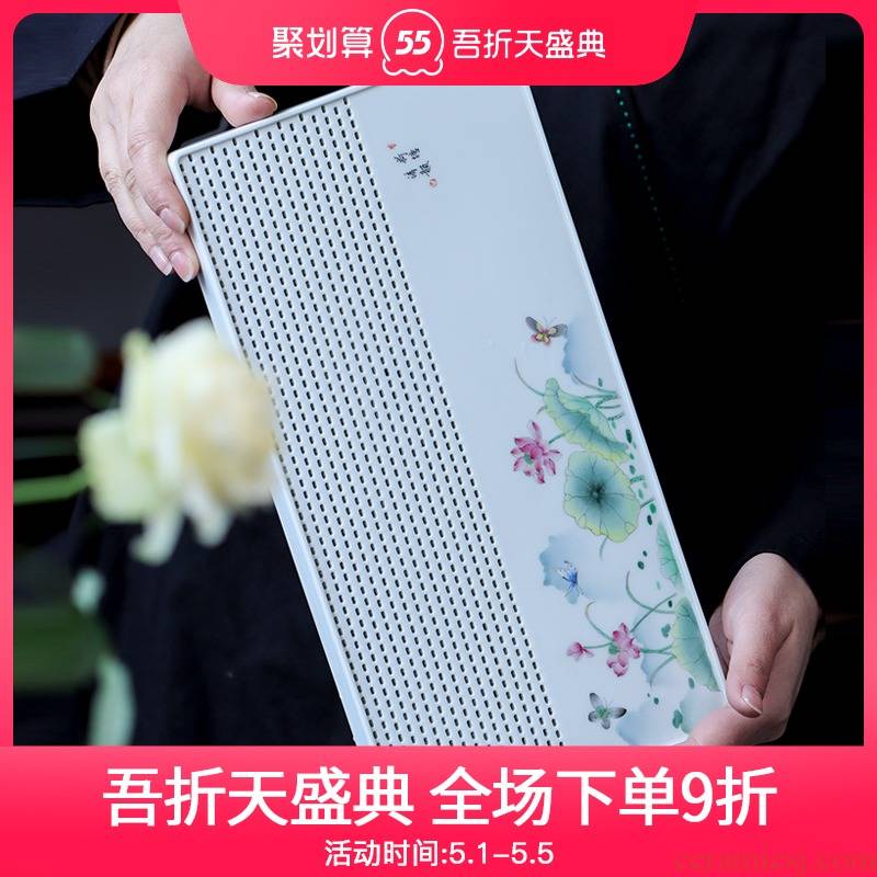Hand - made famille rose tea tray was jingdezhen ceramic household water type small wind restoring ancient ways is a person with dry mercifully