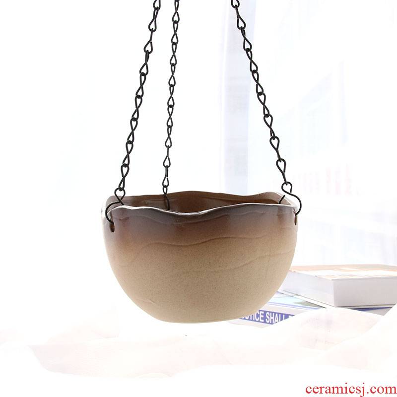 Bracketplant flowerpot coarse pottery medium plant ceramic hanging beads restoring ancient ways more than other meat hanging POTS the plants package mail